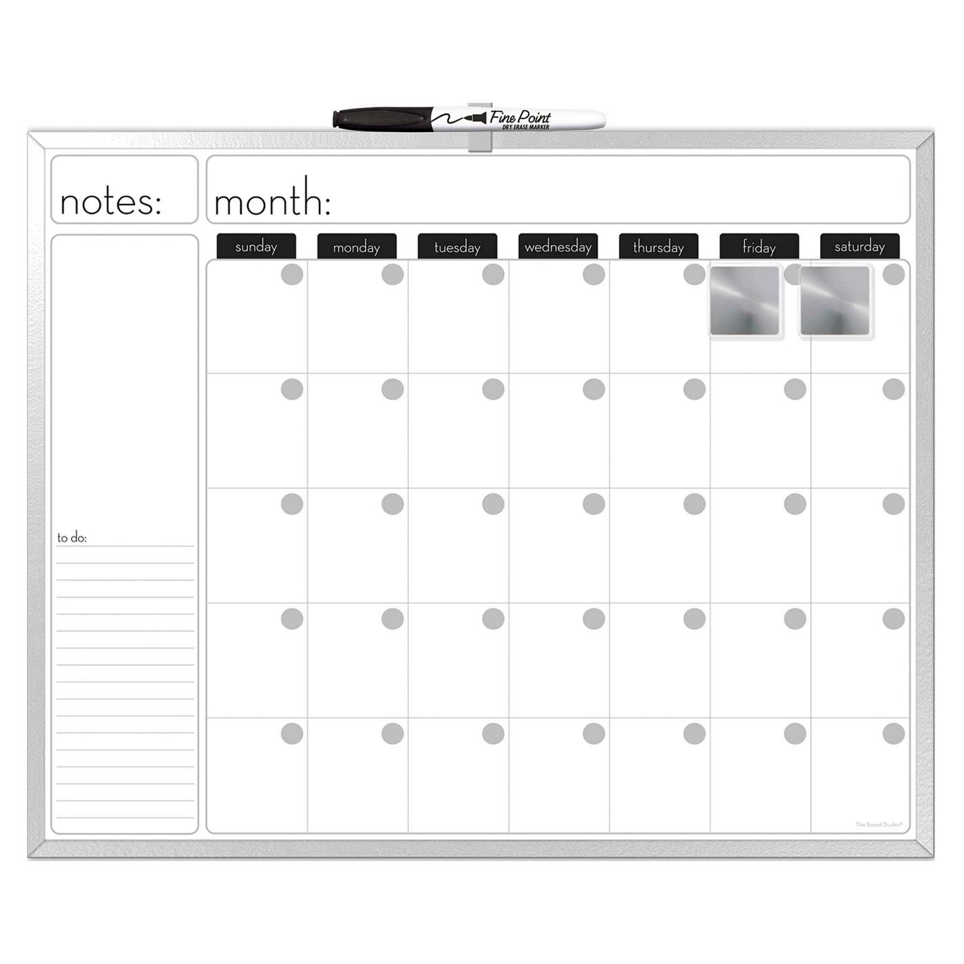 Board Dudes Magnetic Dry Erase Calendar Board; image 1 of 2