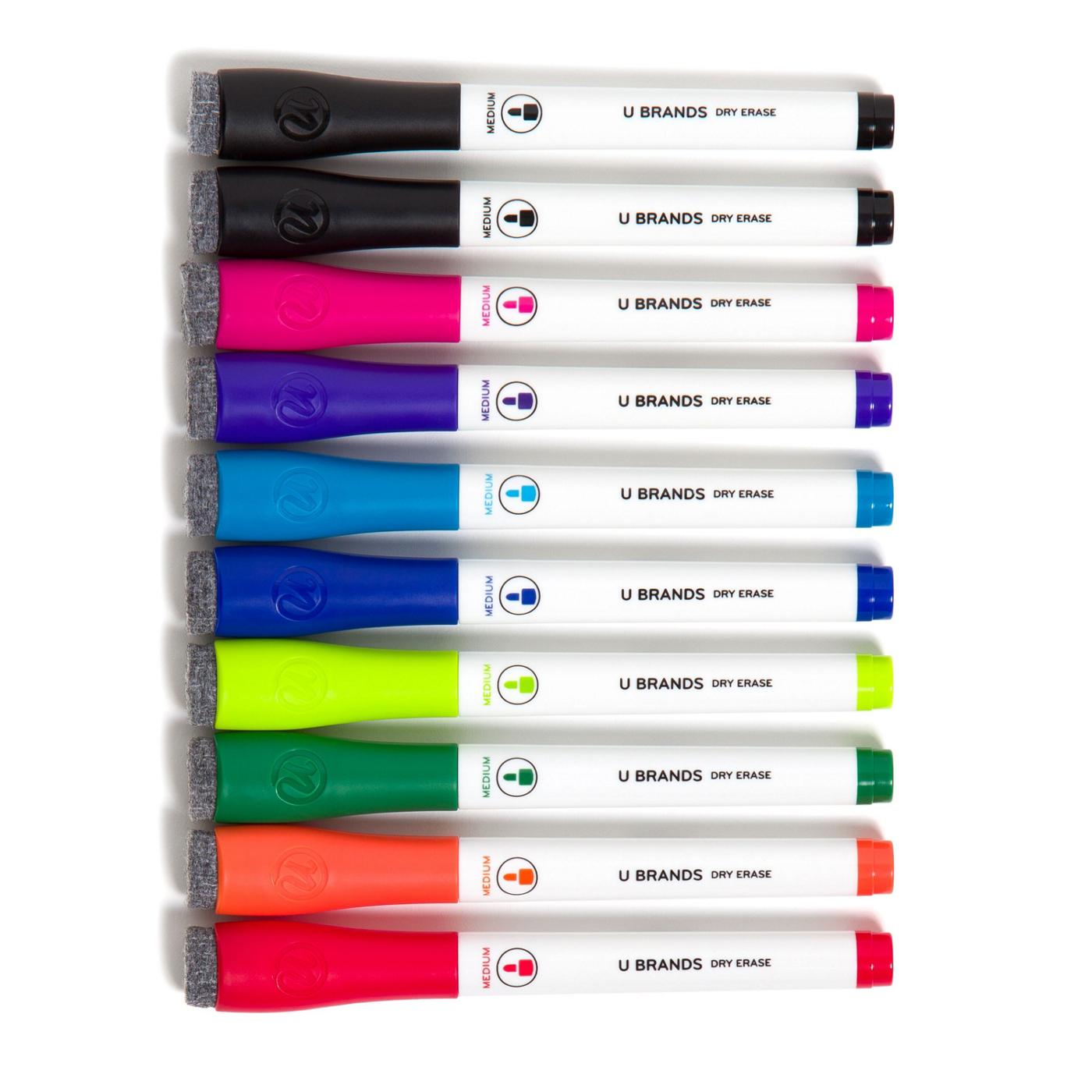 U Brands Medium Point Dry Erase Markers with Built-In Erasers - Assorted Ink; image 4 of 4