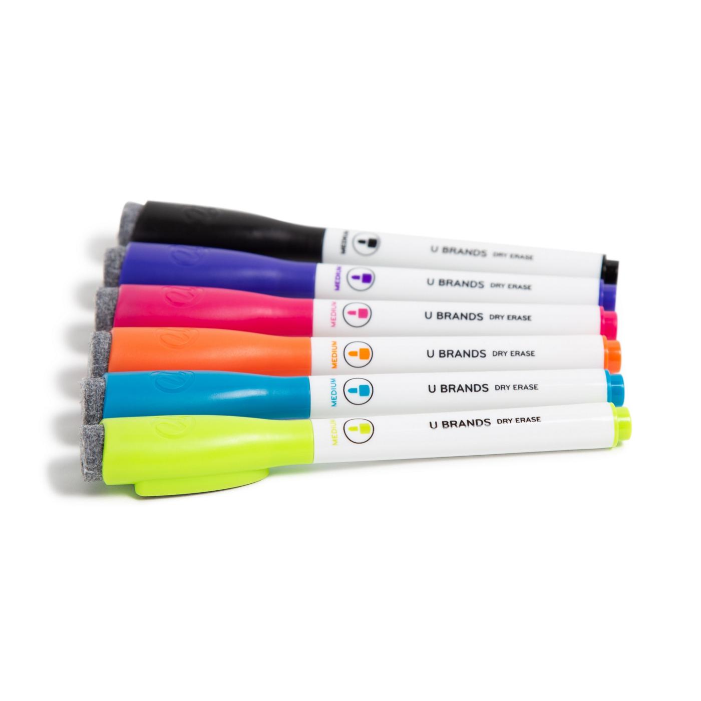 U Brands Medium Point Magnetic Dry Erase Markers with Built-In Erasers - Assorted Ink; image 2 of 7