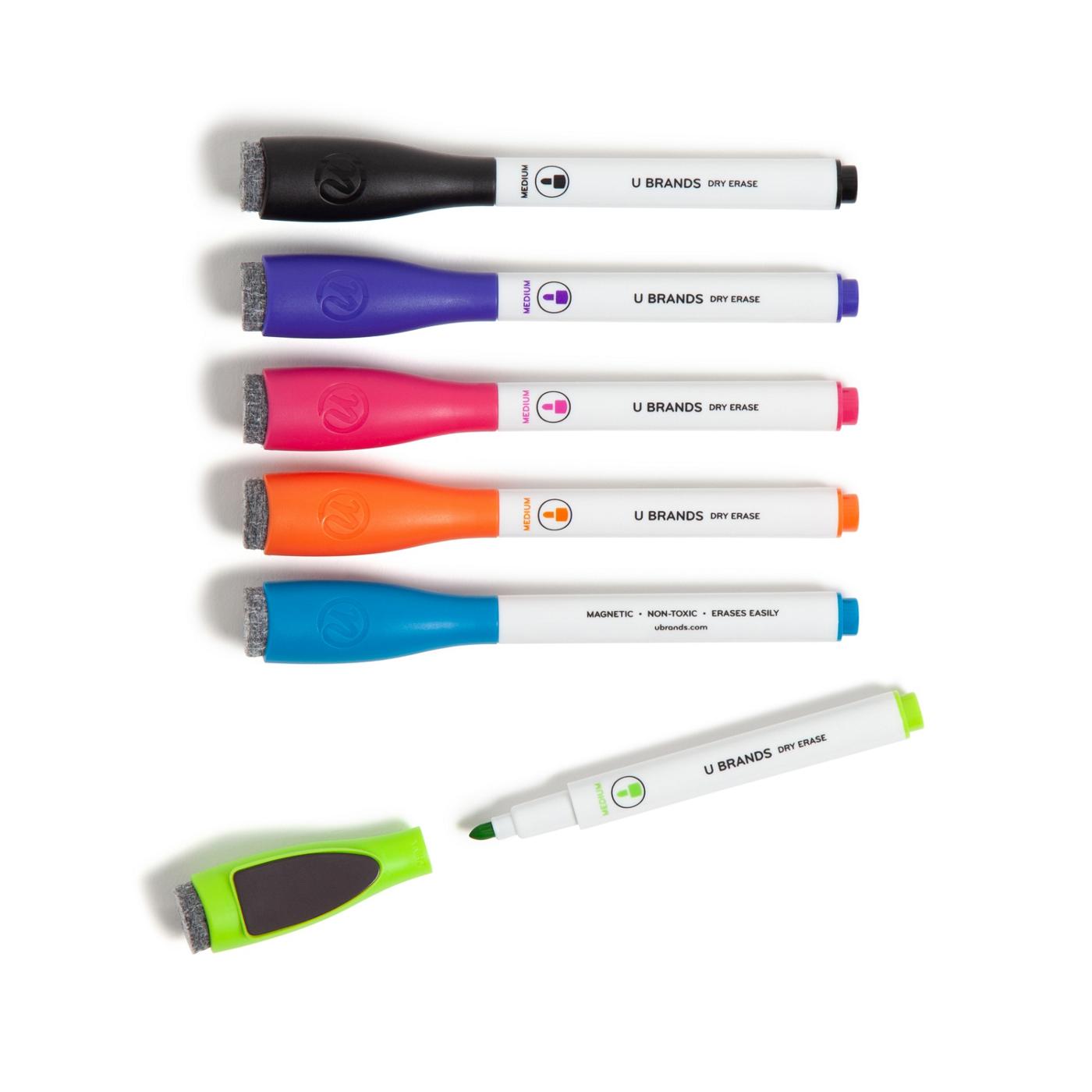 U Brands Medium Point Magnetic Dry Erase Markers with Built-In Erasers - Assorted Ink; image 6 of 7