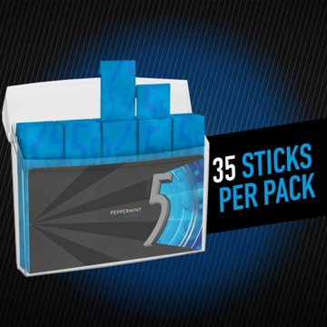 5 Peppermint Cobalt Sugar Free Chewing Gum, 35 pc