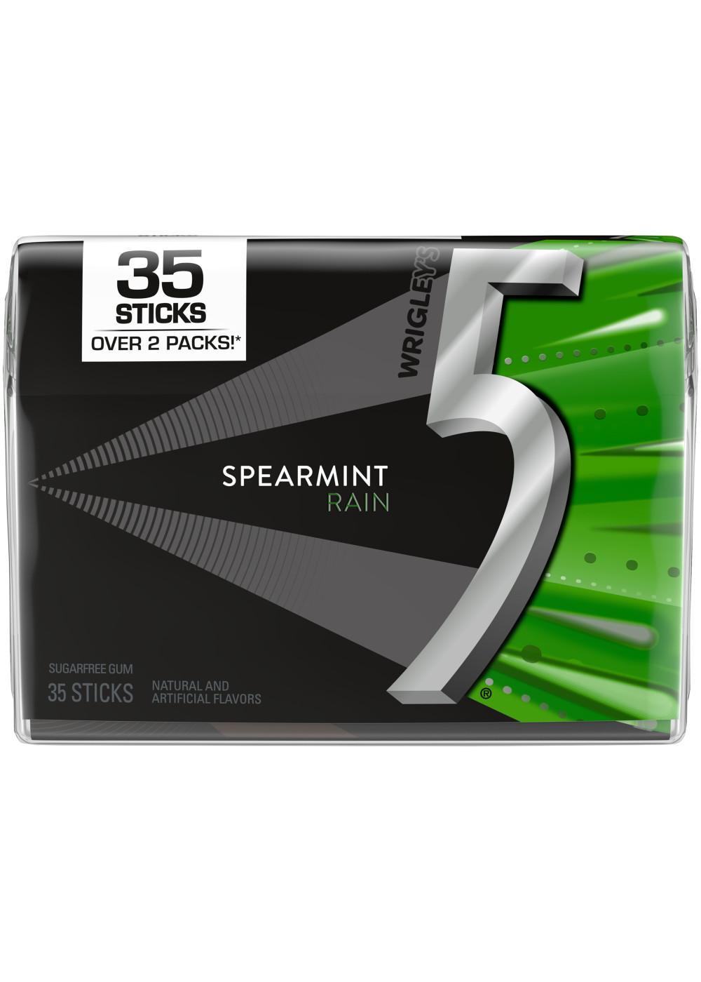 Wrigley's 5 Spearmint Rain Sugar Free Chewing Gum; image 1 of 7