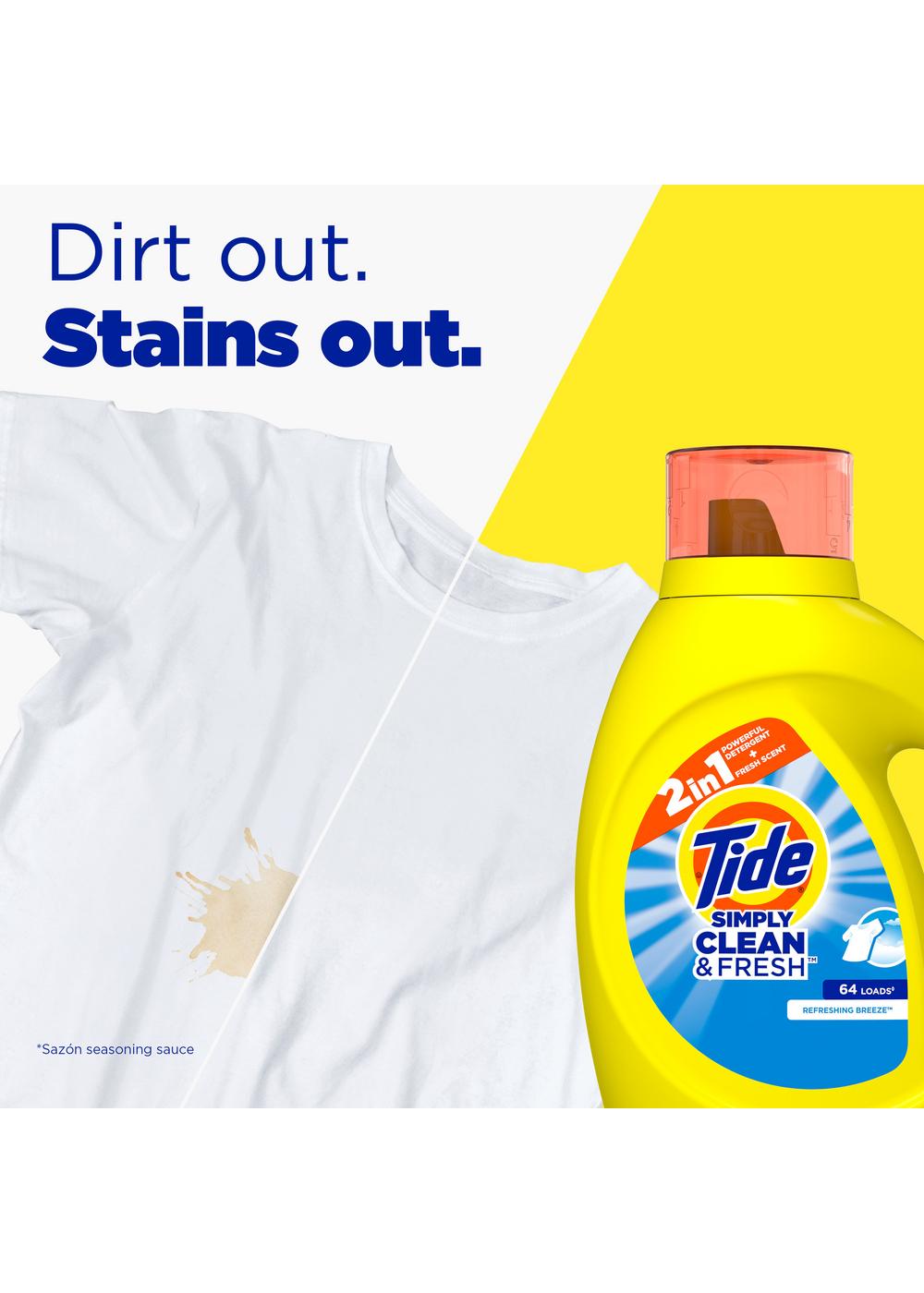 Tide Simply Clean & Fresh HE Liquid Laundry Detergent, 24 Loads - Refreshing Breeze; image 6 of 16