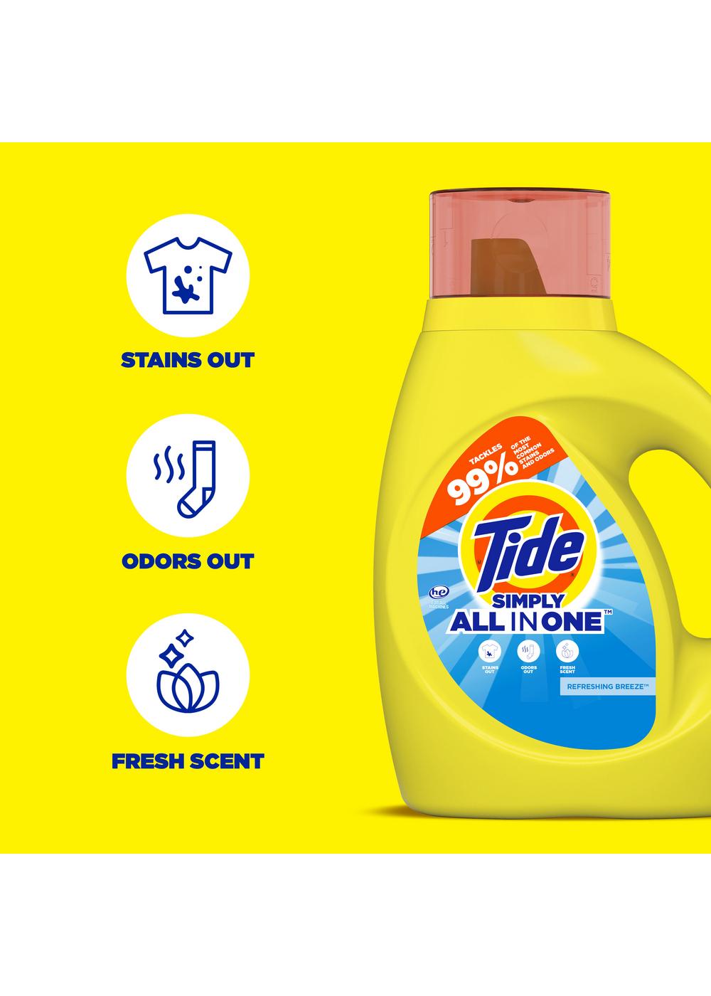 Tide Simply Clean & Fresh HE Liquid Laundry Detergent, 24 Loads - Refreshing Breeze; image 7 of 16