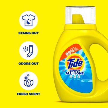 Tide Simply Clean & Fresh HE Liquid Laundry Detergent, 24 Loads - Refreshing Breeze