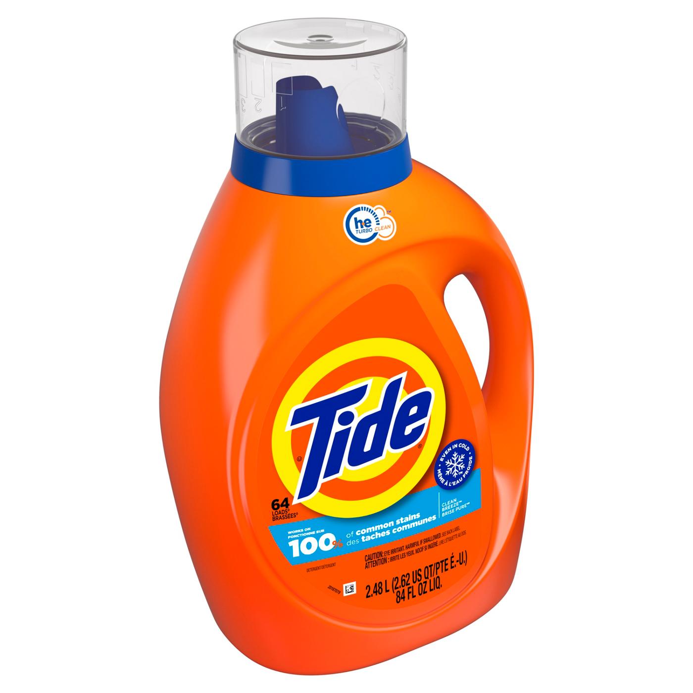 Tide HE Turbo Clean Liquid Laundry Detergent, 64 Loads - Clean Breeze; image 3 of 12