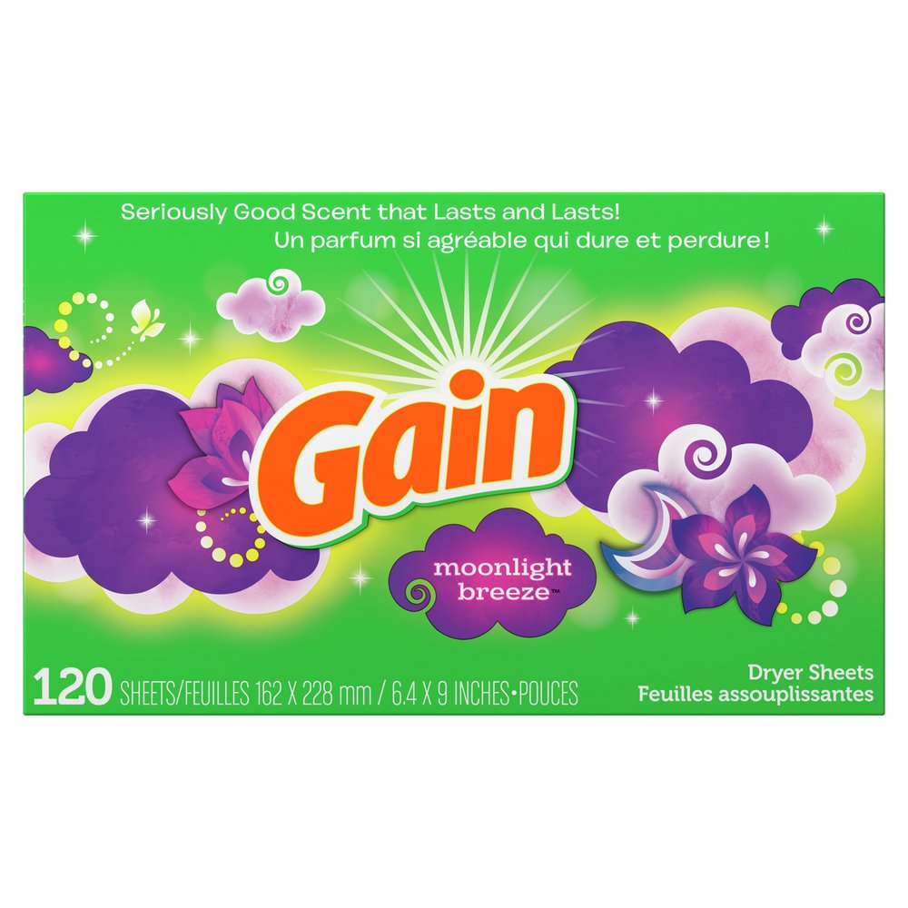 Gain Moonlight Breeze Fabric Softener Dryer Sheets Shop Softeners at