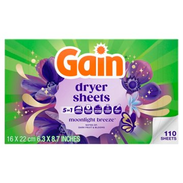Gain Laundry Dryer Sheets Fabric Softener Anti Static Sheets - Original Scent, 110 ct