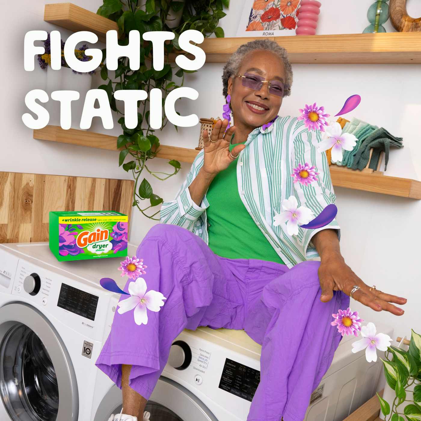 Gain Dryer Sheets Plus Wrinkle Release - Moonlight Breeze Scent; image 8 of 9