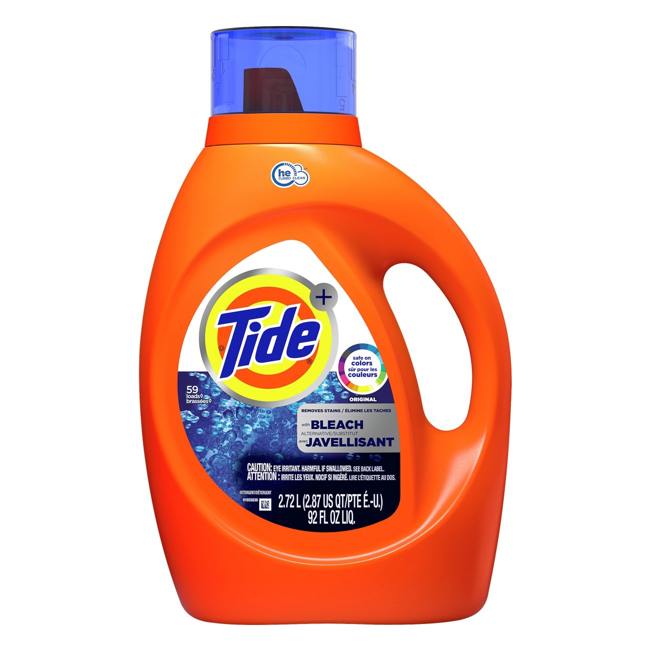 Tide + Bleach Alternative HE Turbo Clean Liquid Laundry Detergent, 59