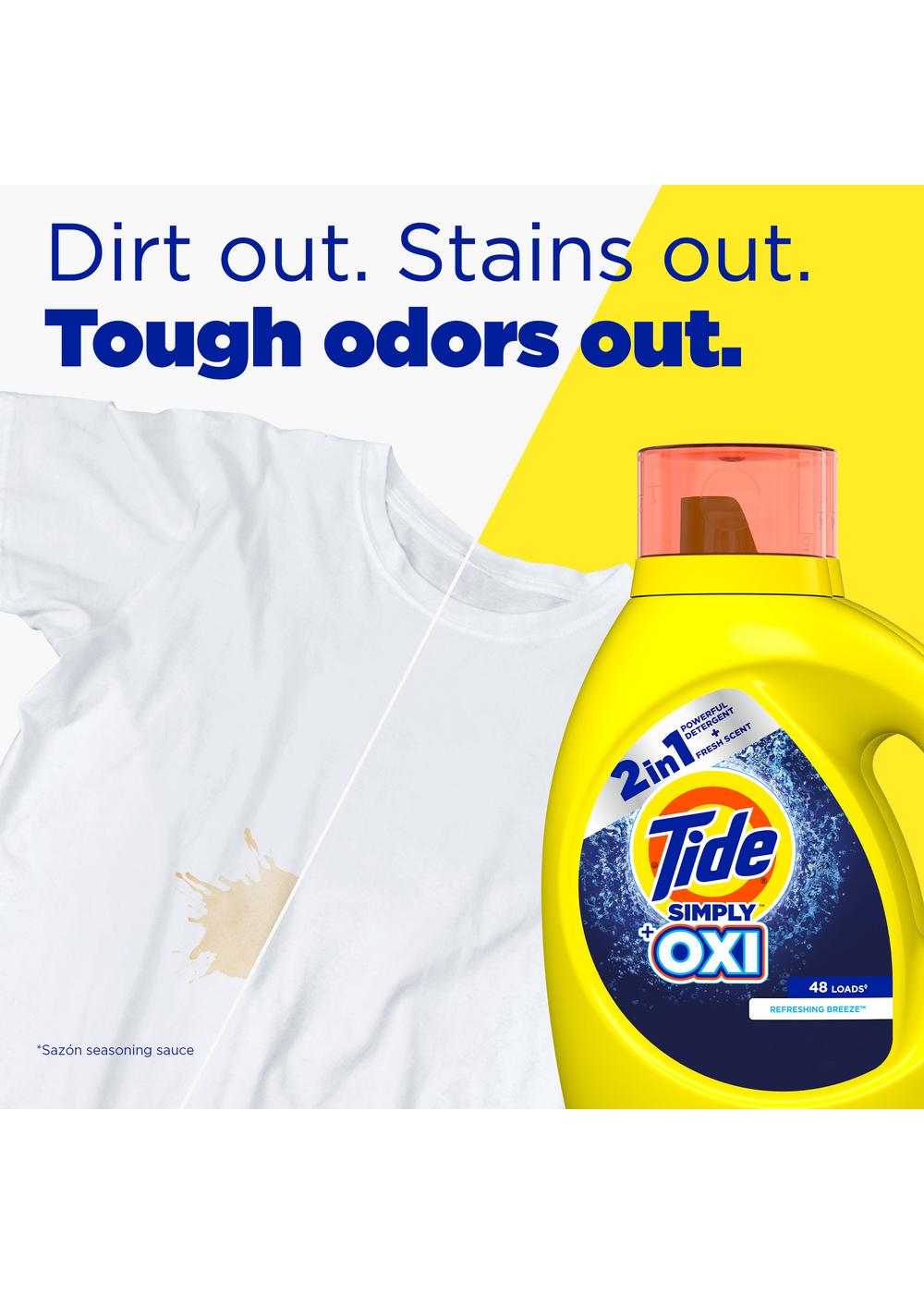 Tide + Simply Oxi HE Liquid Laundry Detergent, 48 Loads - Refreshing ...