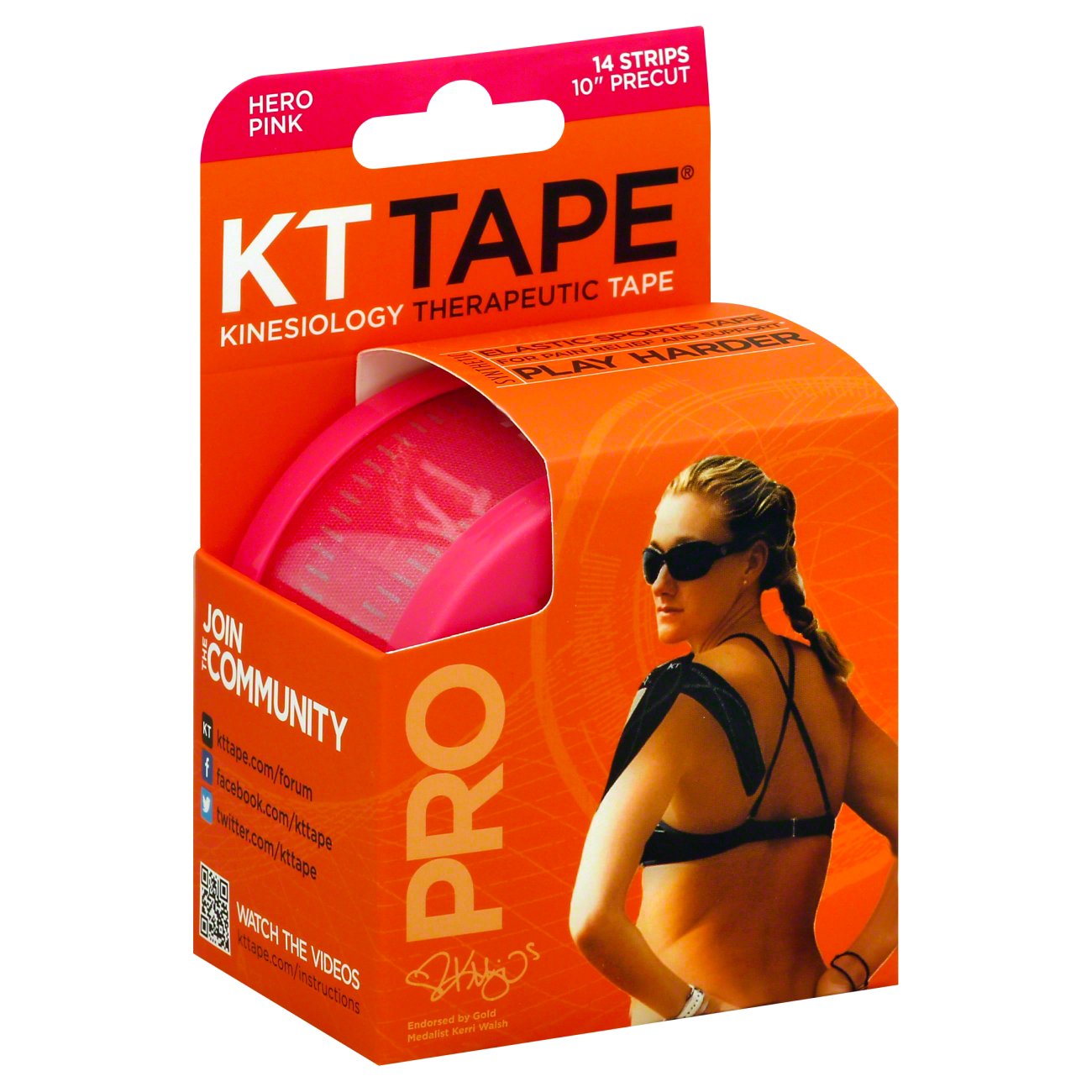 KT Tape Pro Hero Rose - 20 Bandes Kinésiologie Prédécoupées 2 X 10 Pouces - Neuf