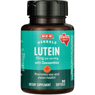 H-E-B Herbals Lutein with Zeaxanthin Softgels - 25 mg Texas-Size Pack, 90 ct