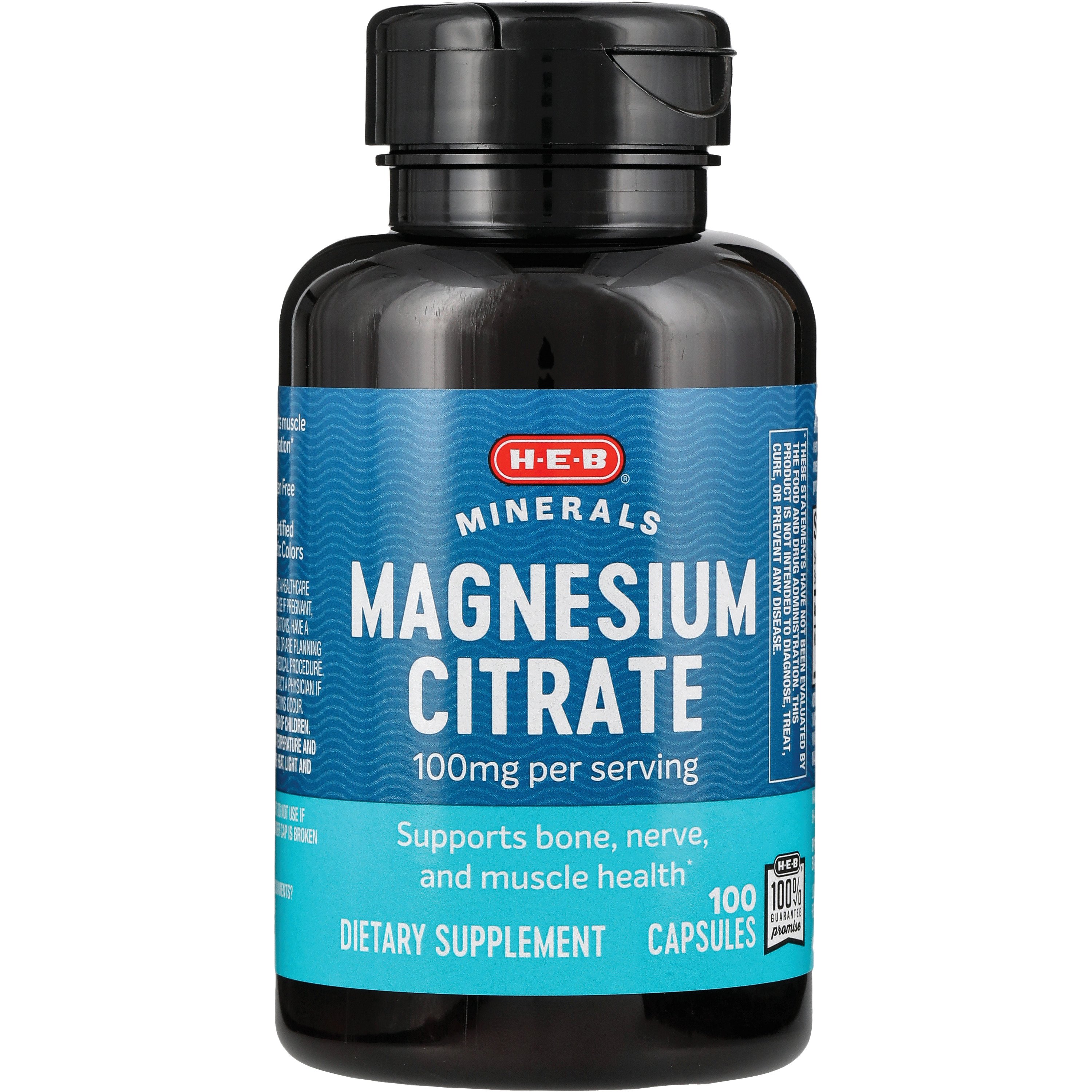 H-E-B Magnesium Citrate 100 Mg Capsules - Shop Vitamins & Supplements ...