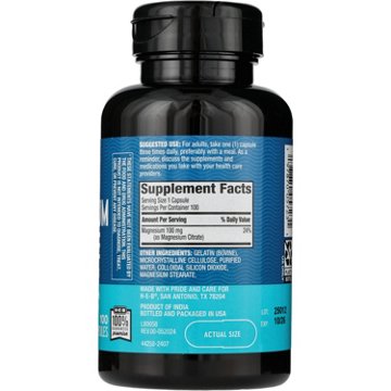 H-E-B Vitamins Magnesium Citrate 100 mg Capsules, 100 ct