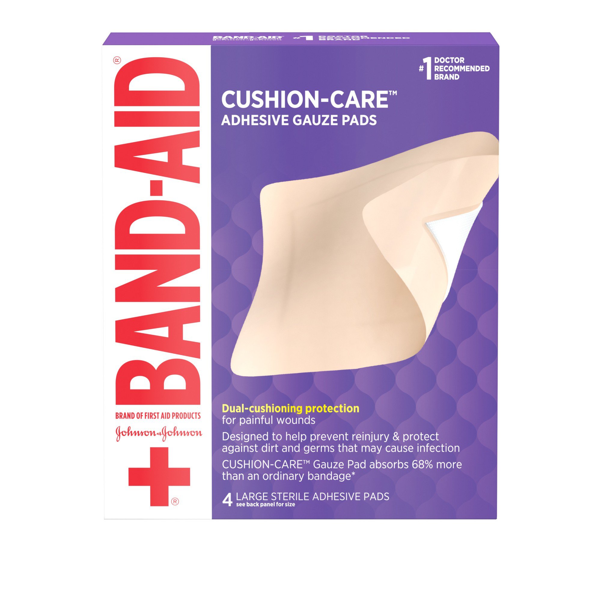 BandAid Brand CushionCare Adhesive Gauze Pads Large Shop Bandages