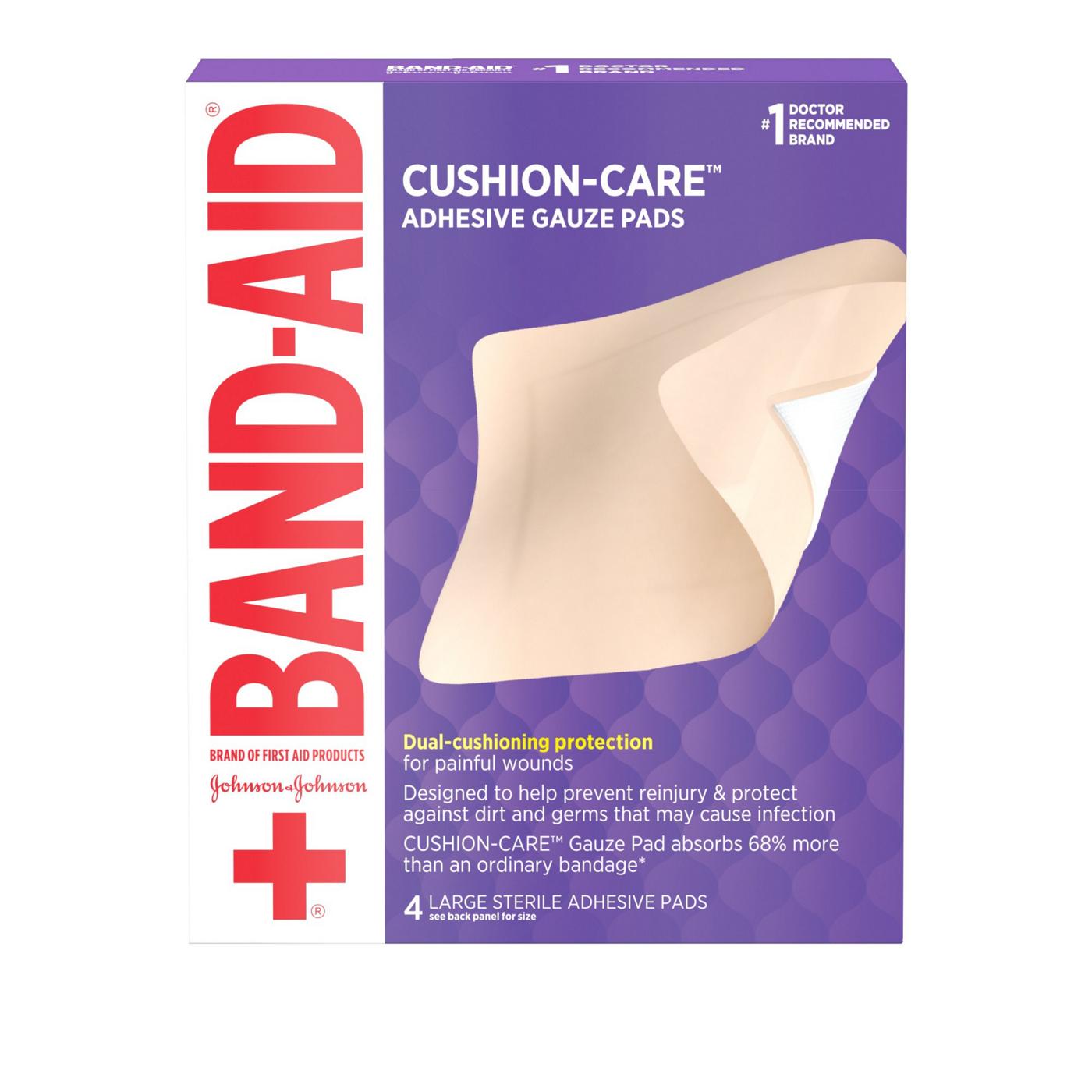 Band-Aid Brand Cushion-Care Adhesive Gauze Pads - Large; image 1 of 4