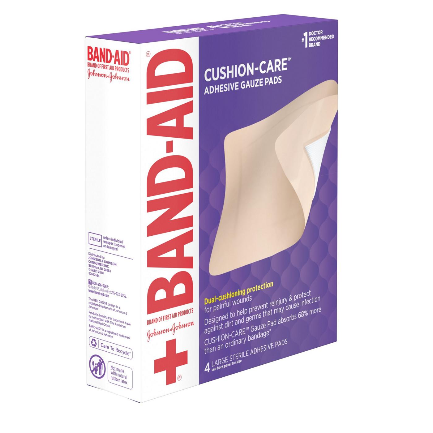 BandAid Brand CushionCare Adhesive Gauze Pads Large Shop Bandages