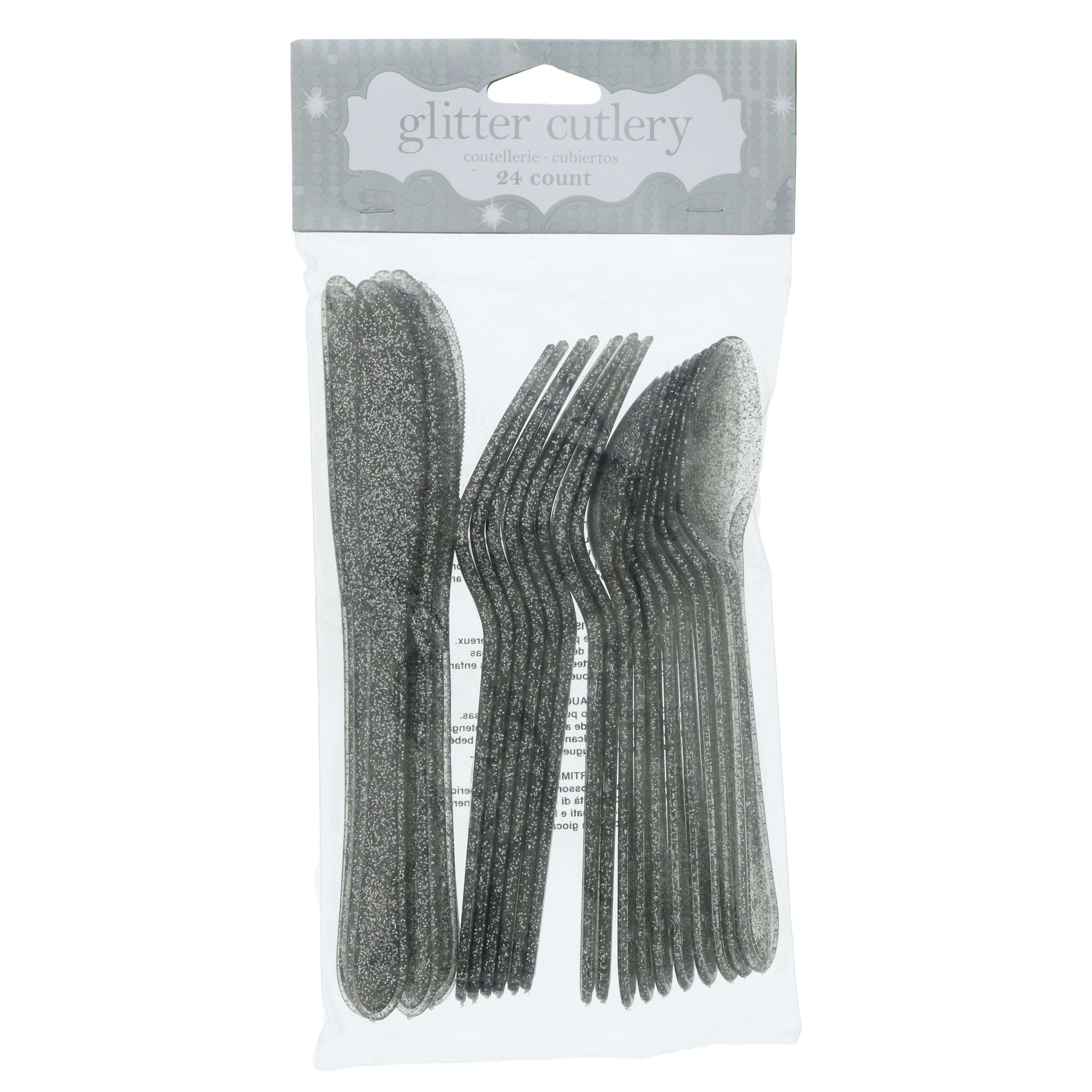 Creative Converting Plastic Knives, Forks & Spoons Combo Set Glitter