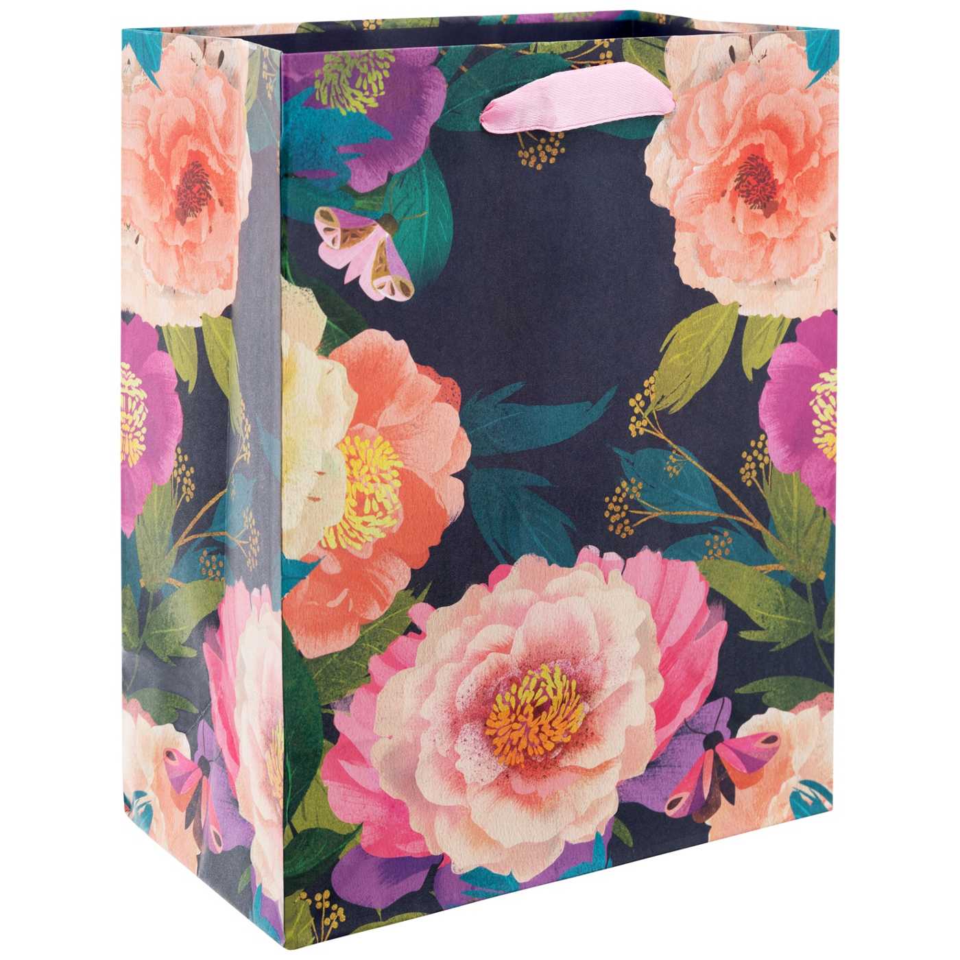 IG Design Floral Print Paper Gift Bag; image 2 of 2