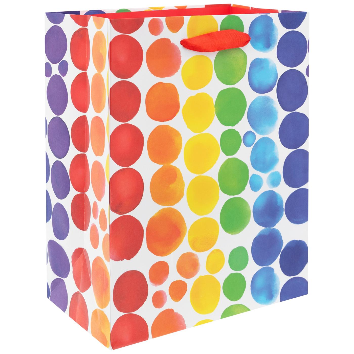 IG Design Raibow Dots Paper Gift Bag; image 2 of 2