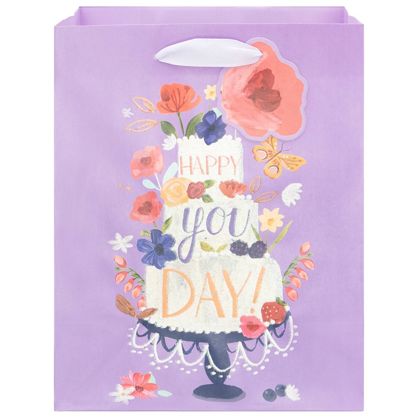 IG Design Happy You Day Floral Cake Paper Gift Bag; image 1 of 2