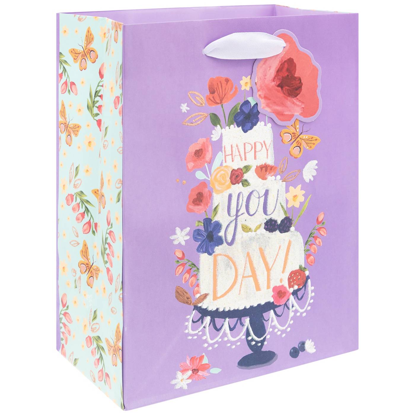 IG Design Happy You Day Floral Cake Paper Gift Bag; image 2 of 2