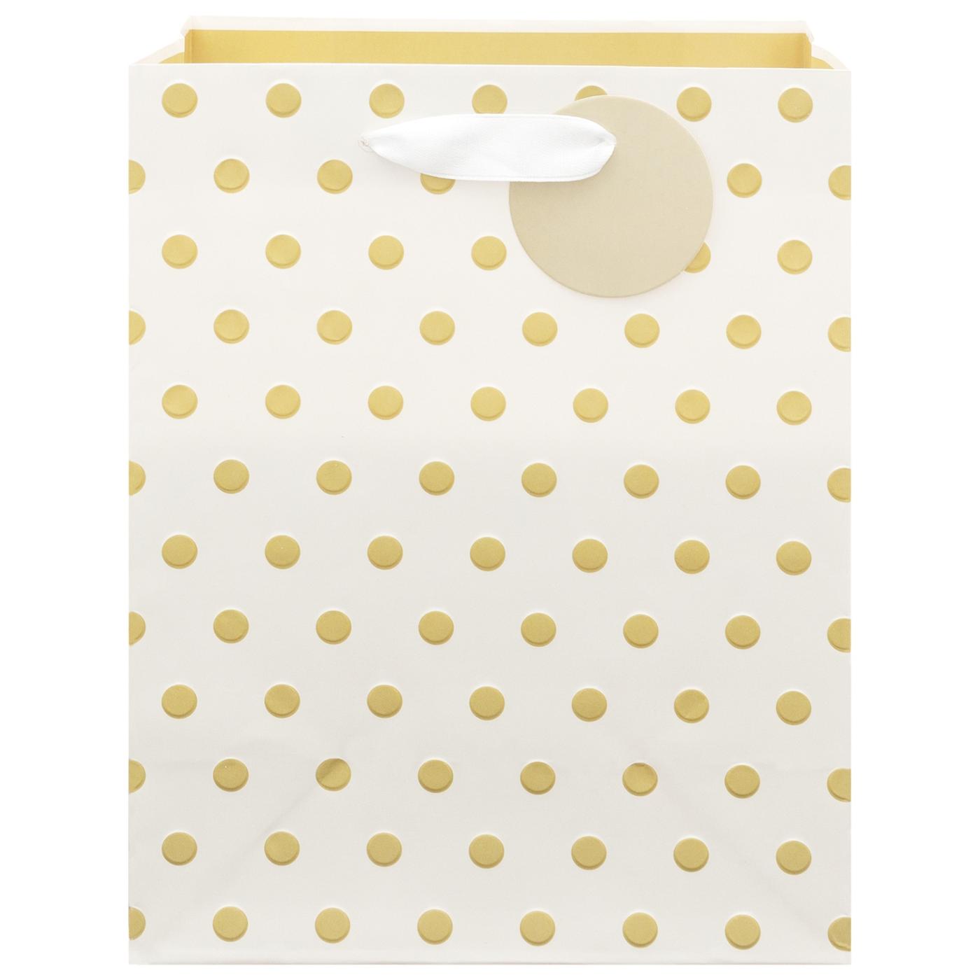 IG Design Gold Dots Paper Gift Bag; image 1 of 2