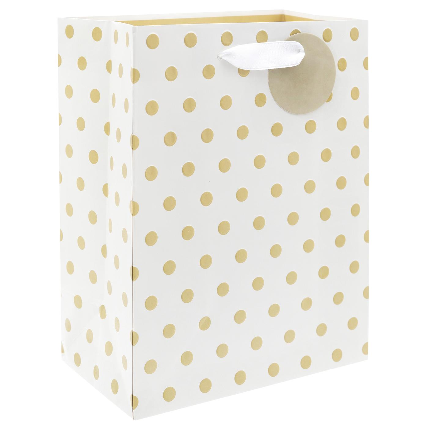 IG Design Gold Dots Paper Gift Bag; image 2 of 2