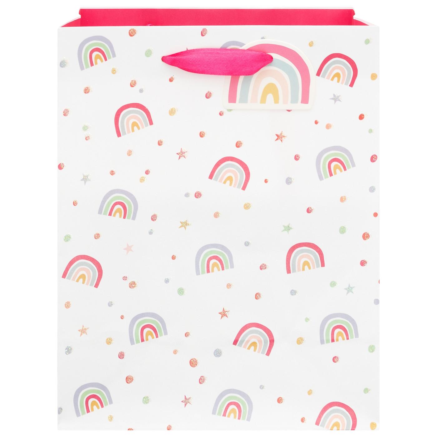 IG Design Rainbows Repeat Paper Gift Bag; image 1 of 2