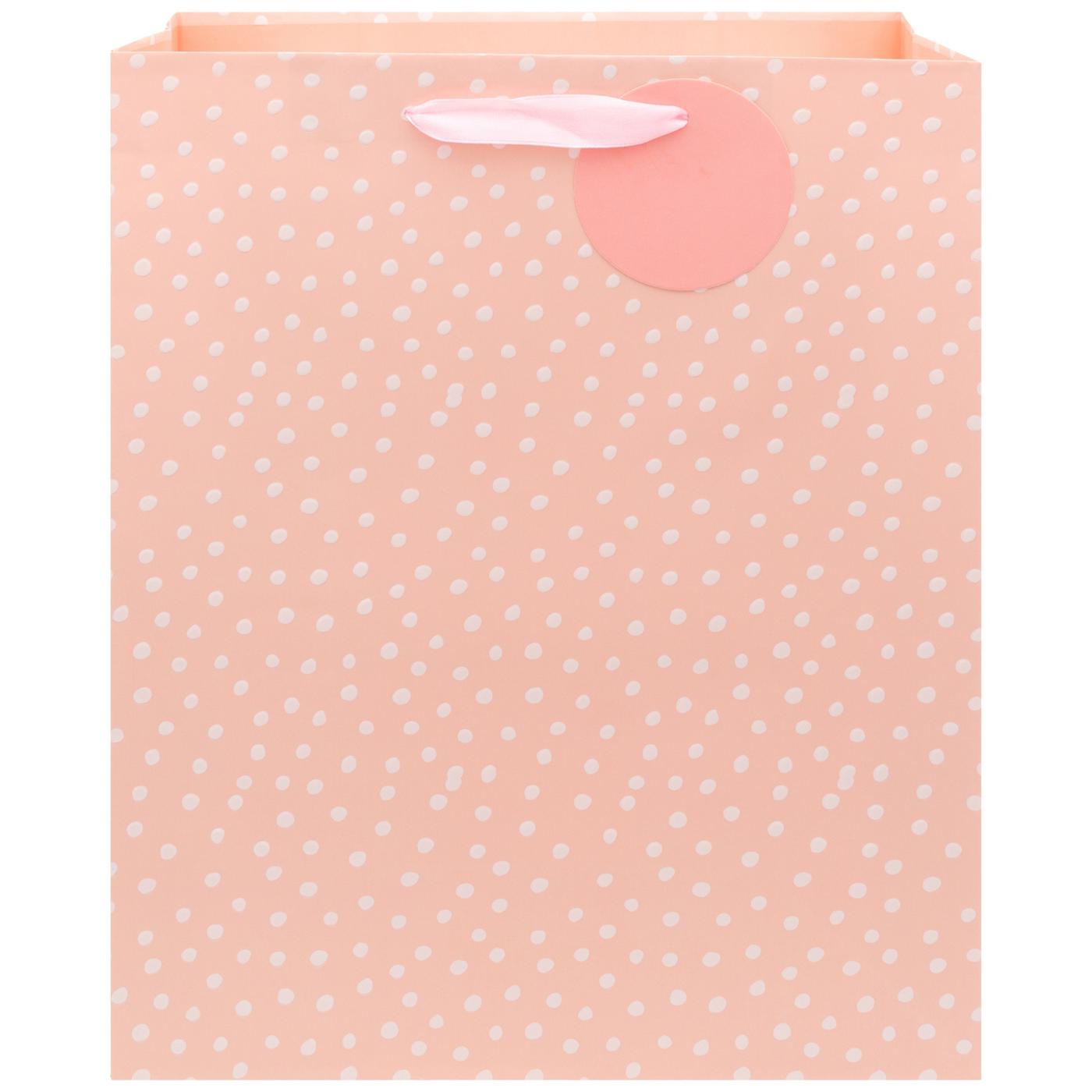 IG Design Pink Dots Paper Gift Bag; image 1 of 2