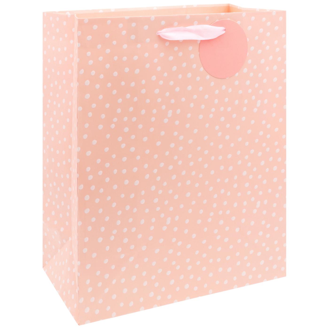 IG Design Pink Dots Paper Gift Bag; image 2 of 2
