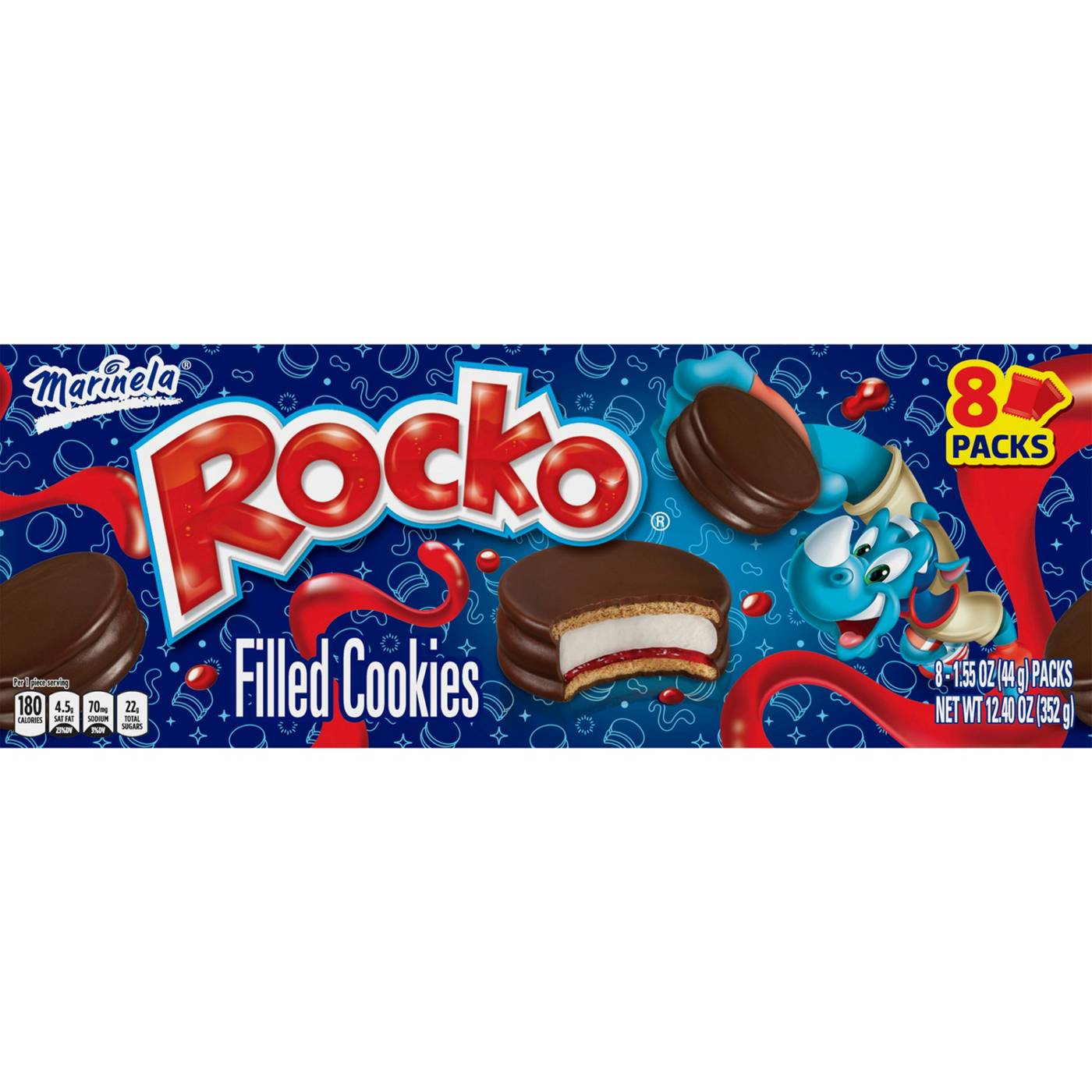 Marinela Rocko Strawberry and Marshmallow Filled Cookies; image 1 of 3