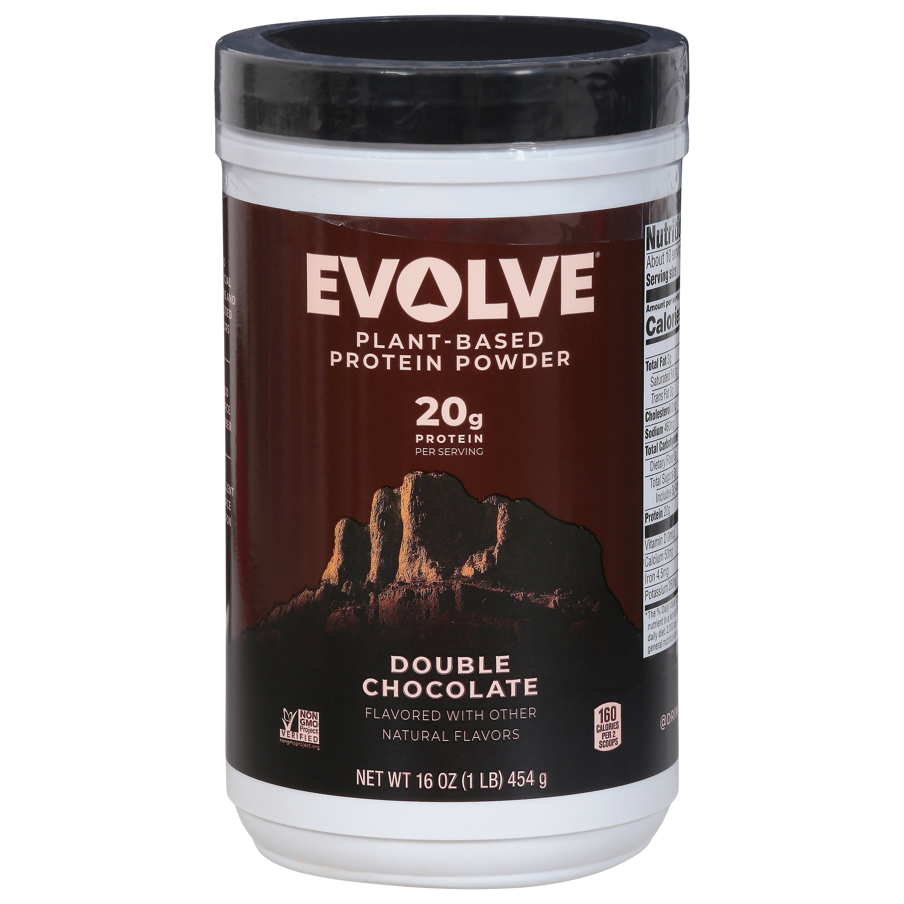 Evolve Plant-Based 20g Protein Powder - Double Chocolate, 16 oz