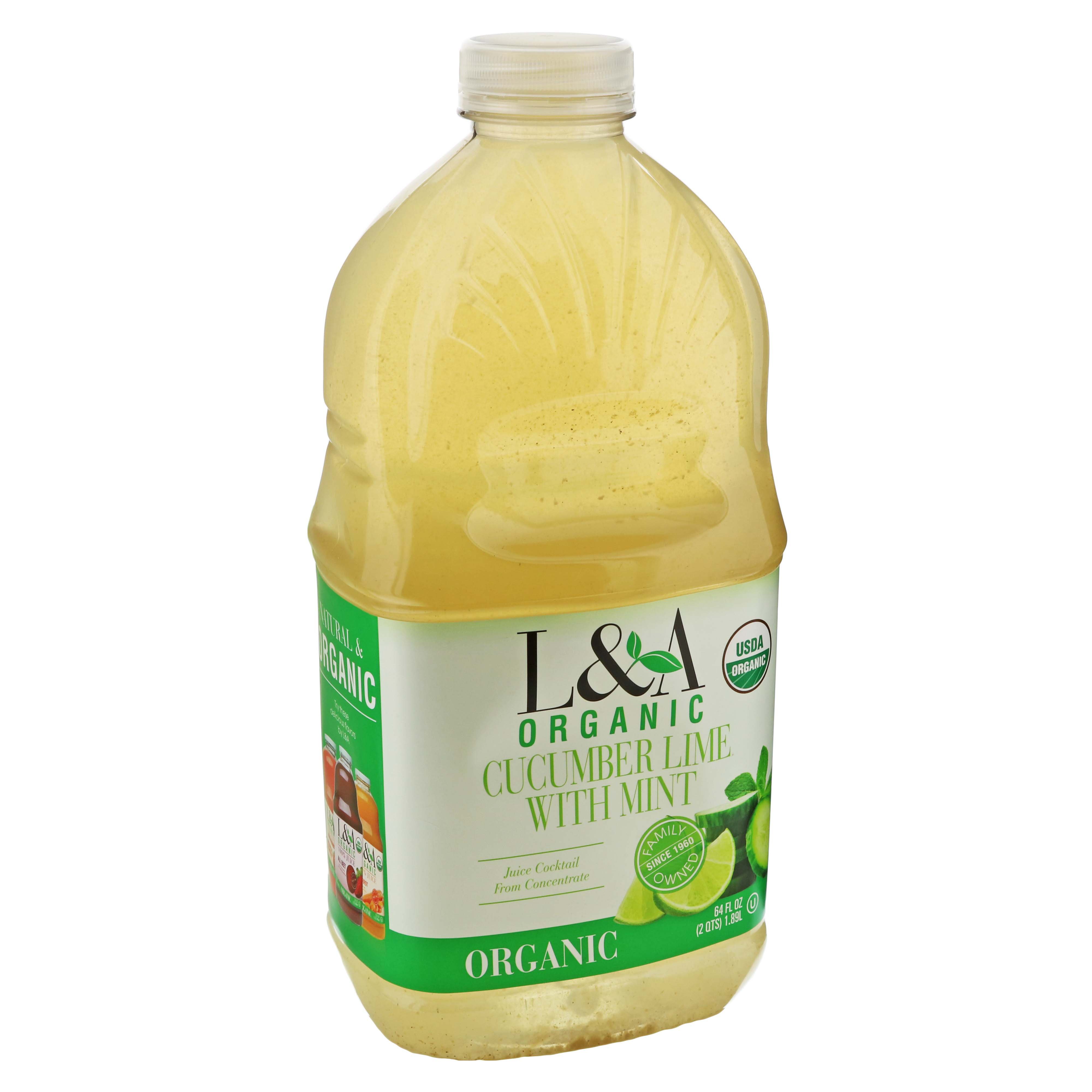 L&A Organic Cucumber Lime with Mint Juice Shop Juice at HEB