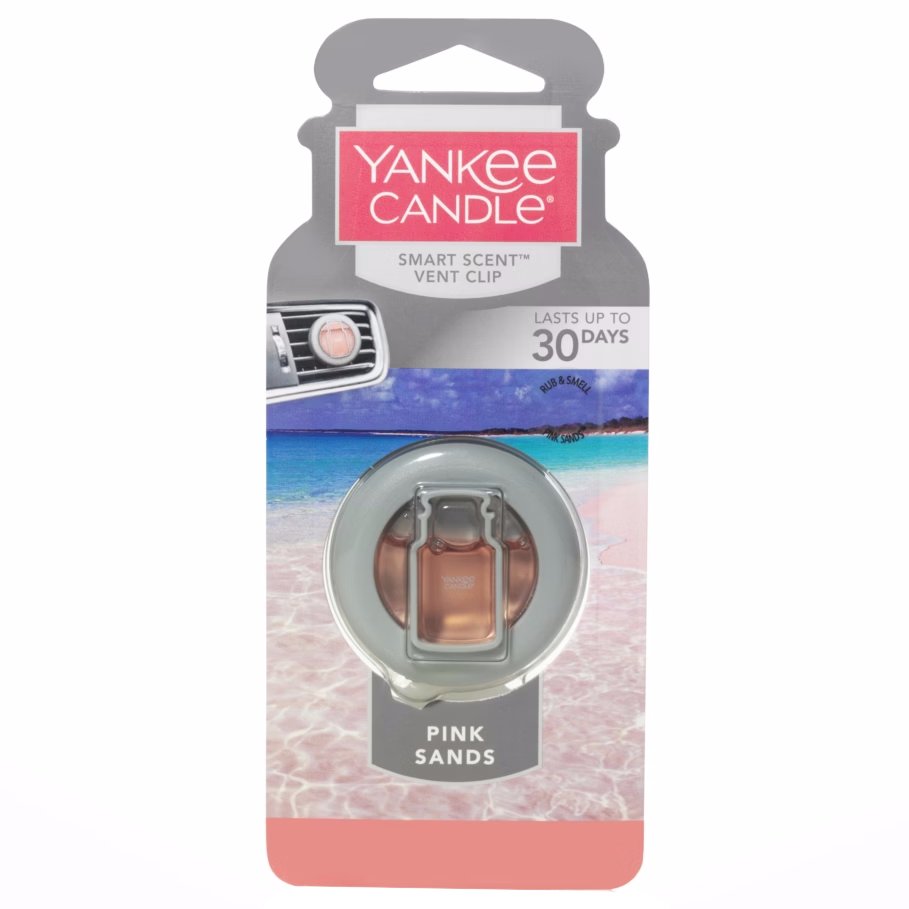 Yankee Candle Smart Scent Odor Neutralizing Car Vent Clip Air Freshener, Pink  Sands - 1 ct