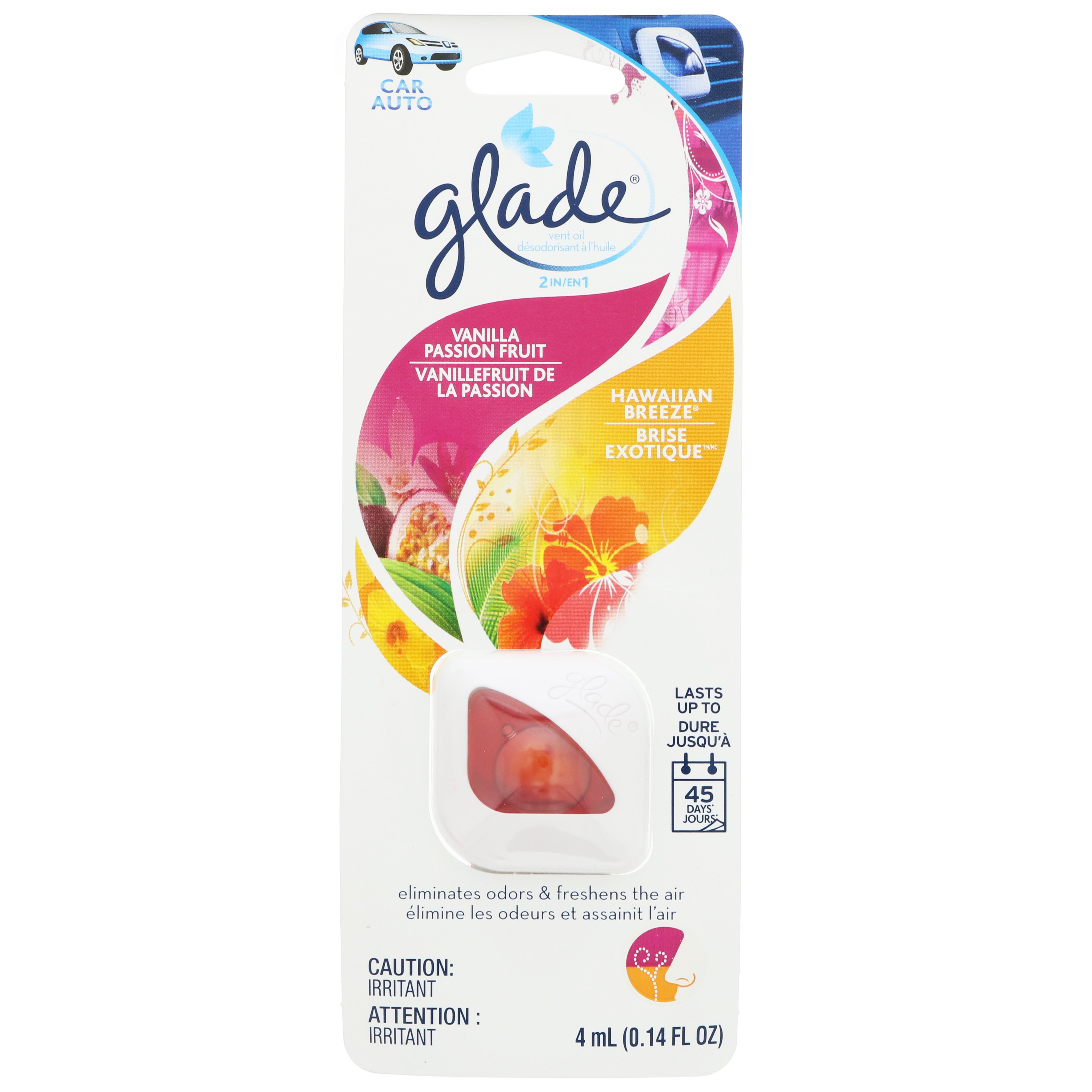 Glade 2 In 1 Vent Oil Vanilla Passion Fruit & Hawaii Breeze Shop Car accessories at HEB