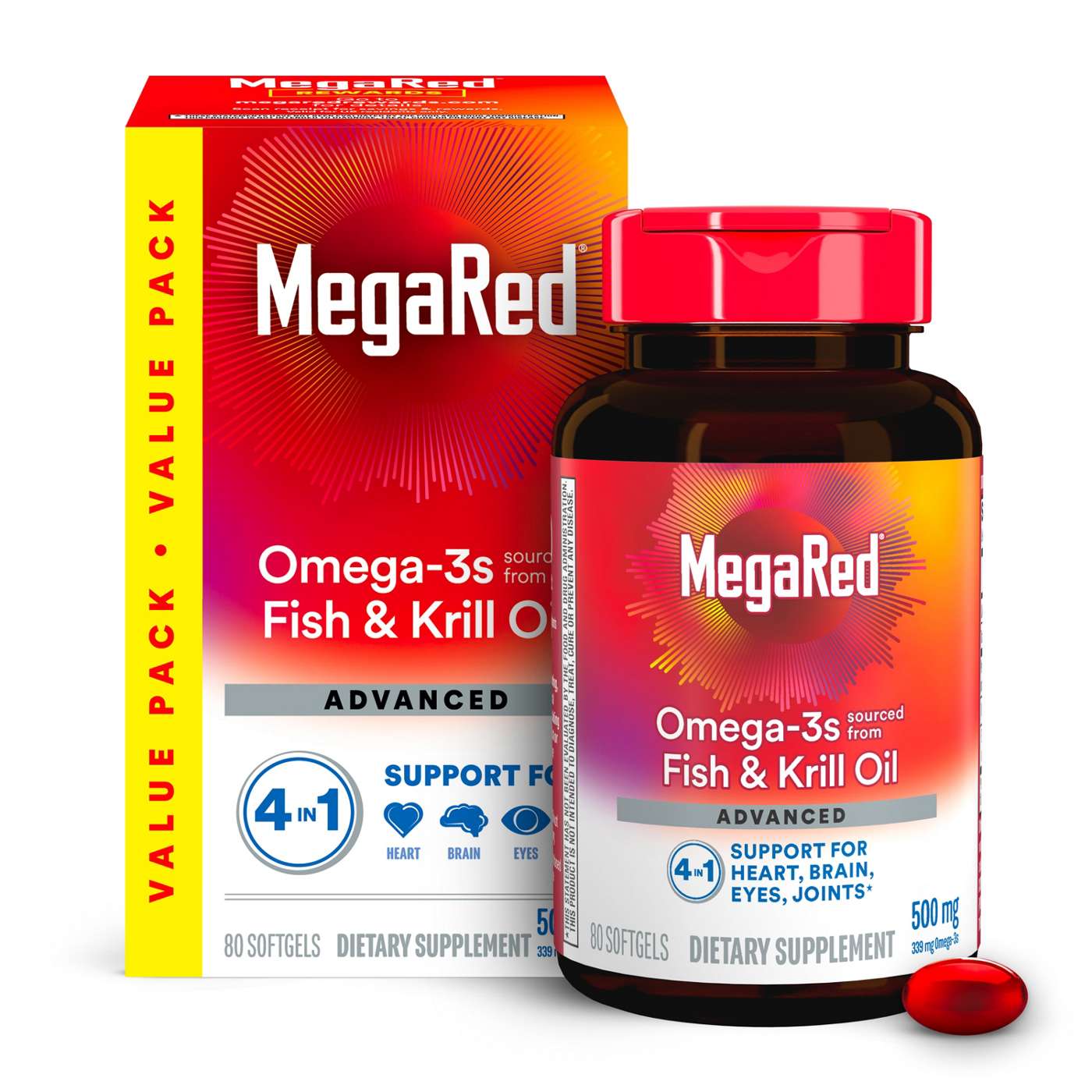 MegaRed Advanced 4 In 1 Omega 3S - 500 Mg Softgels; image 1 of 8