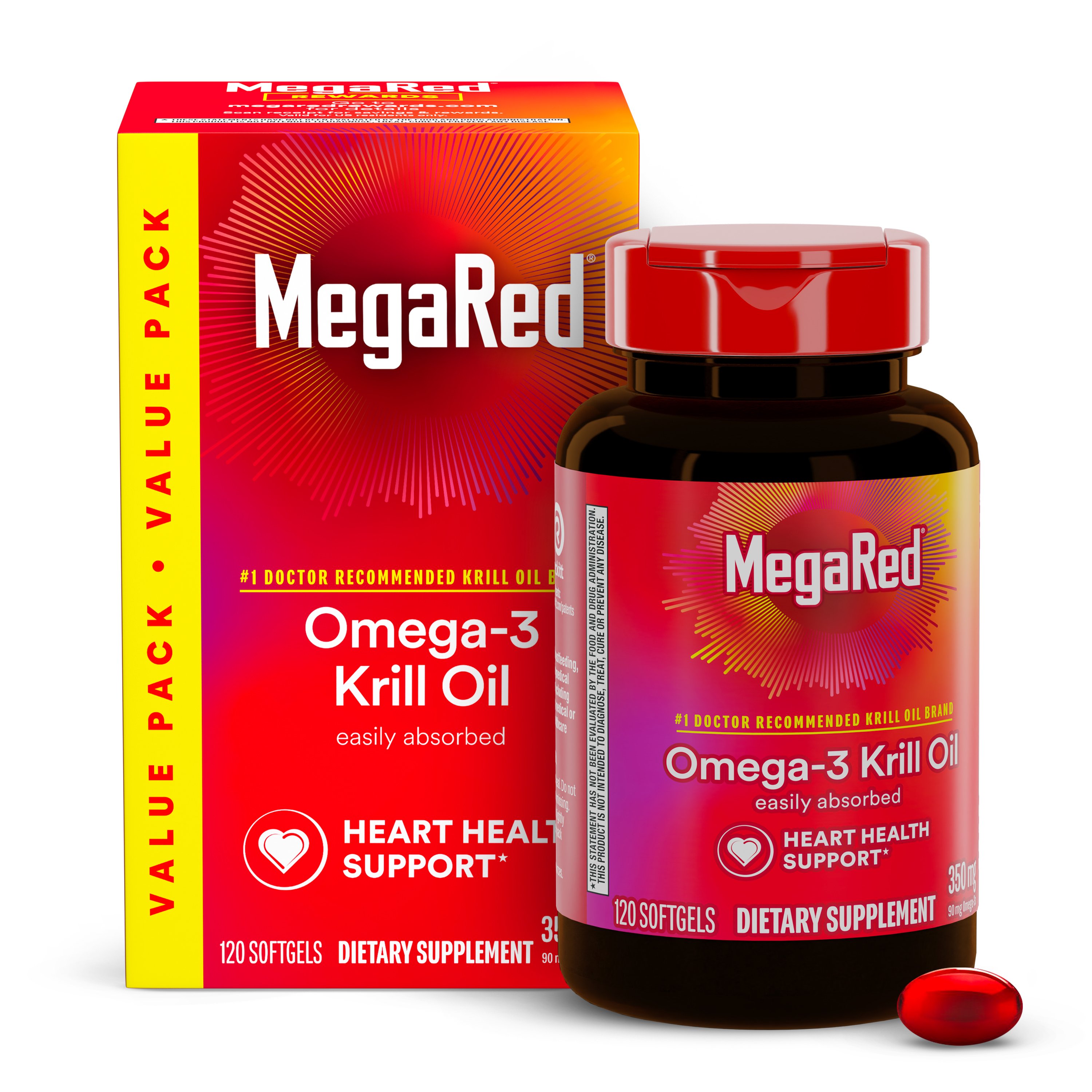 MegaRed Superior Omega 3 Krill Oil Softgels - Shop & Fitness at H-E-B