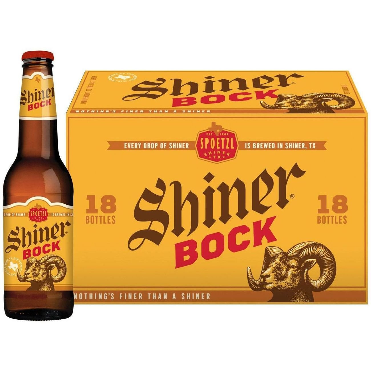 Shiner Bock Craft Beer 18 pk Bottles, 12 oz