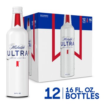 Michelob ULTRA Superior Light American Lager Beer Aluminum Bottles, 12 pack, 16 oz