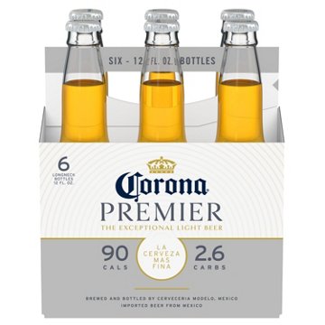 Corona Premier Mexican Lager Import Lower Calorie Light Beer, 6 pk, 12 oz