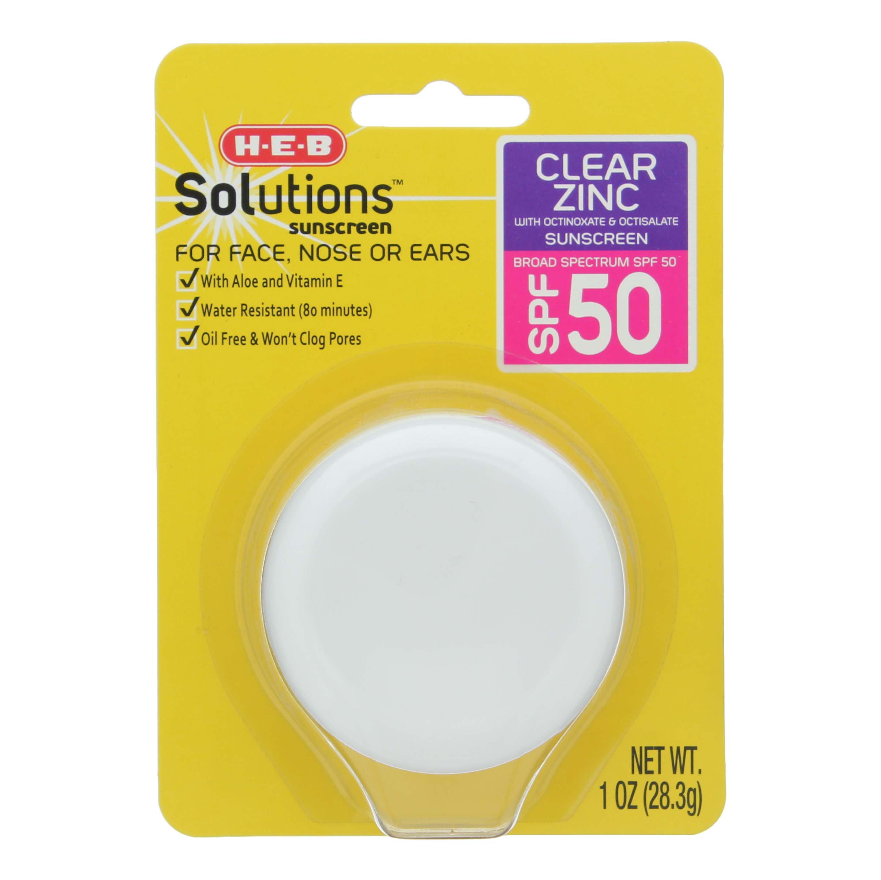 H-E-B Clear Zinc Sunscreen – SPF 50 - Shop Sunscreen & self tanners at ...