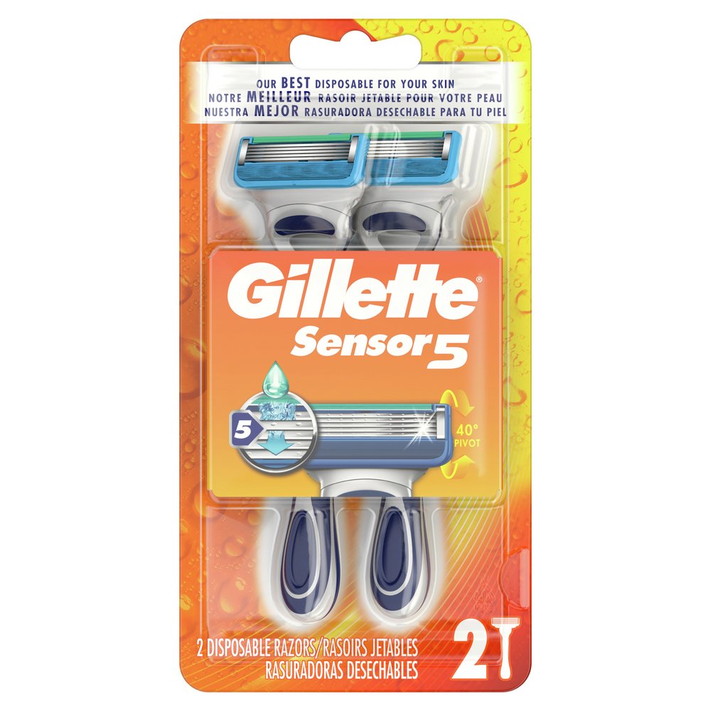 slaap invoer Van hen Gillette Sensor5 Disposable Razors - Shop Razors & Blades at H-E-B