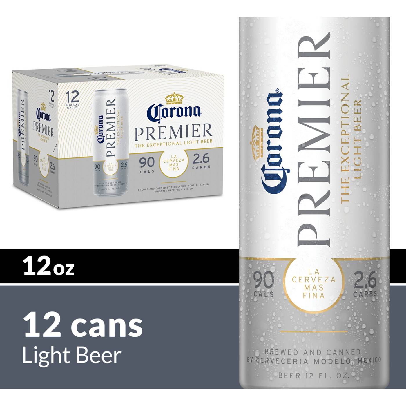 Corona Premier Mexican Lager Import Light Beer 12 oz Cans, 12 pk; image 2 of 9