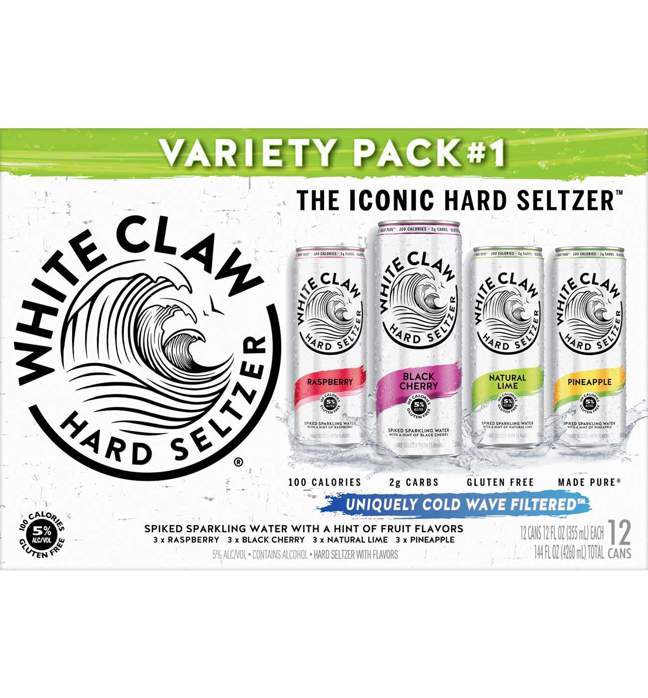 White Claw Hard Seltzer Variety Pack 12 pk Cans; image 1 of 4