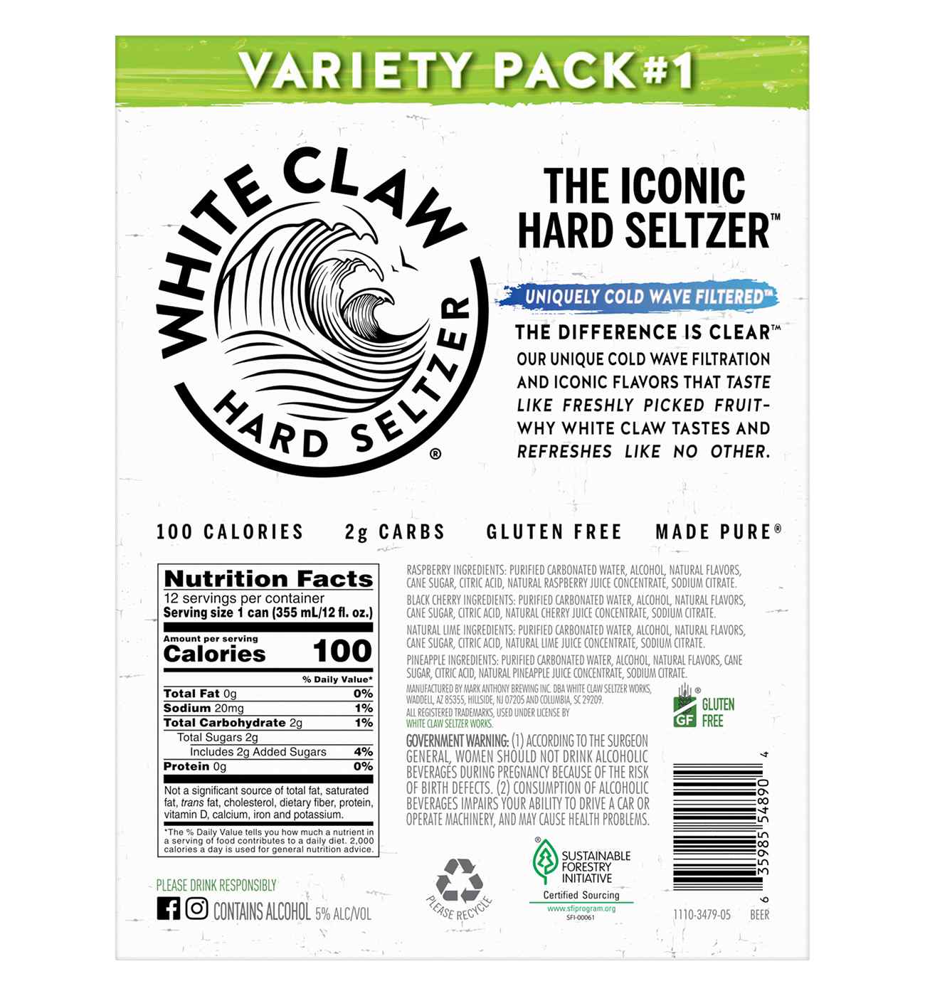 White Claw Hard Seltzer Variety Pack 12 pk Cans; image 4 of 4