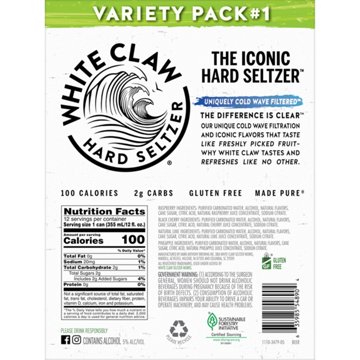 White Claw Hard Seltzer Variety 12 pk Cans, 12 oz