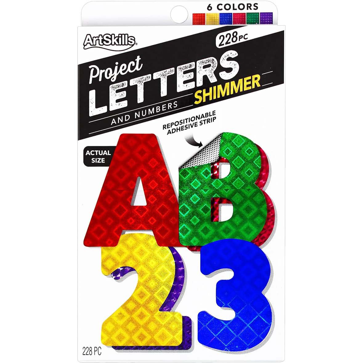 ArtSkills 2.5 Holographic Paper Poster Letters, A-Z, 3 Colors, 78