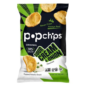 Popchips Potato Sour Cream and Onion Potato Snacks